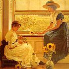 George Dunlop, R.A., Leslie Sun and Moon Flowers painting